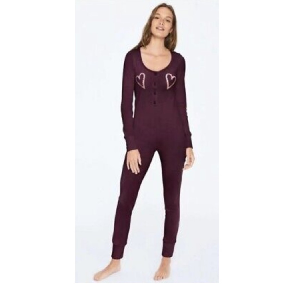 PINK VS MAROON CANDY CANE ONESIE SZ L